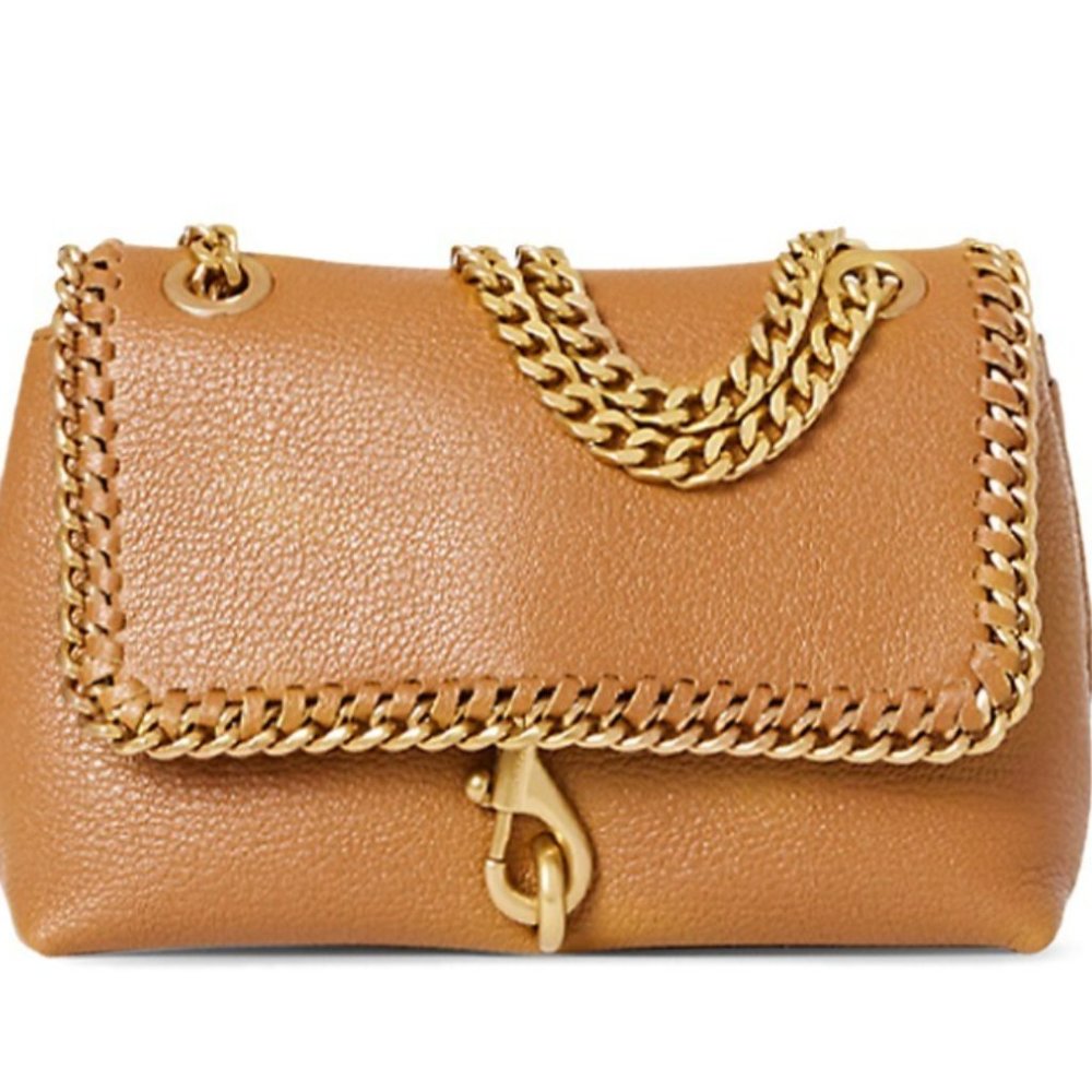 Rebecca Minkoff - Edie Crossbody Shoulder Bag- Woven Chain Caramello